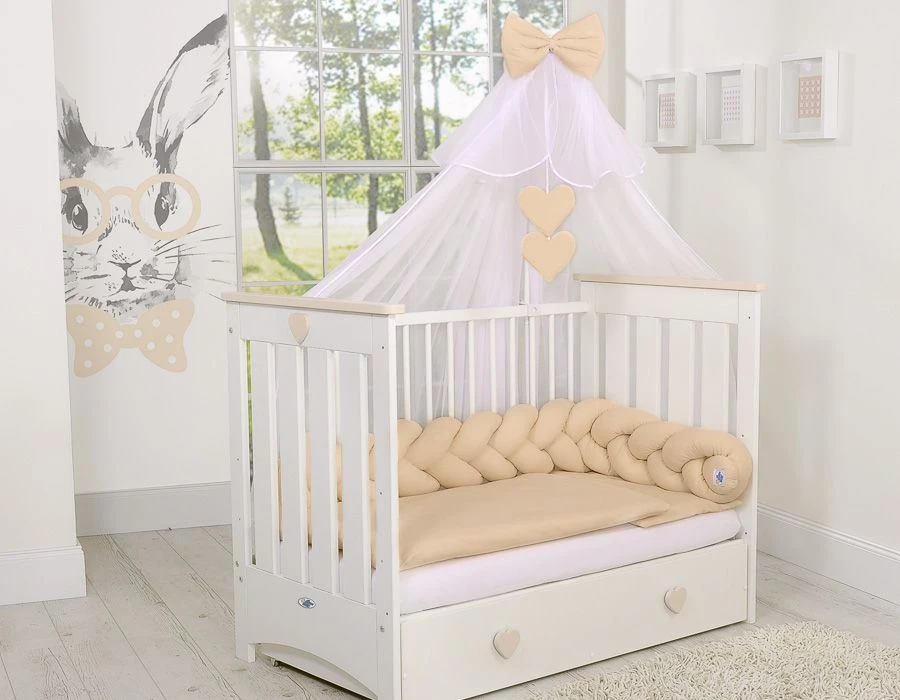 My Sweet Baby Pintas kūdikio lovytės bamperis – smėlio spalvos