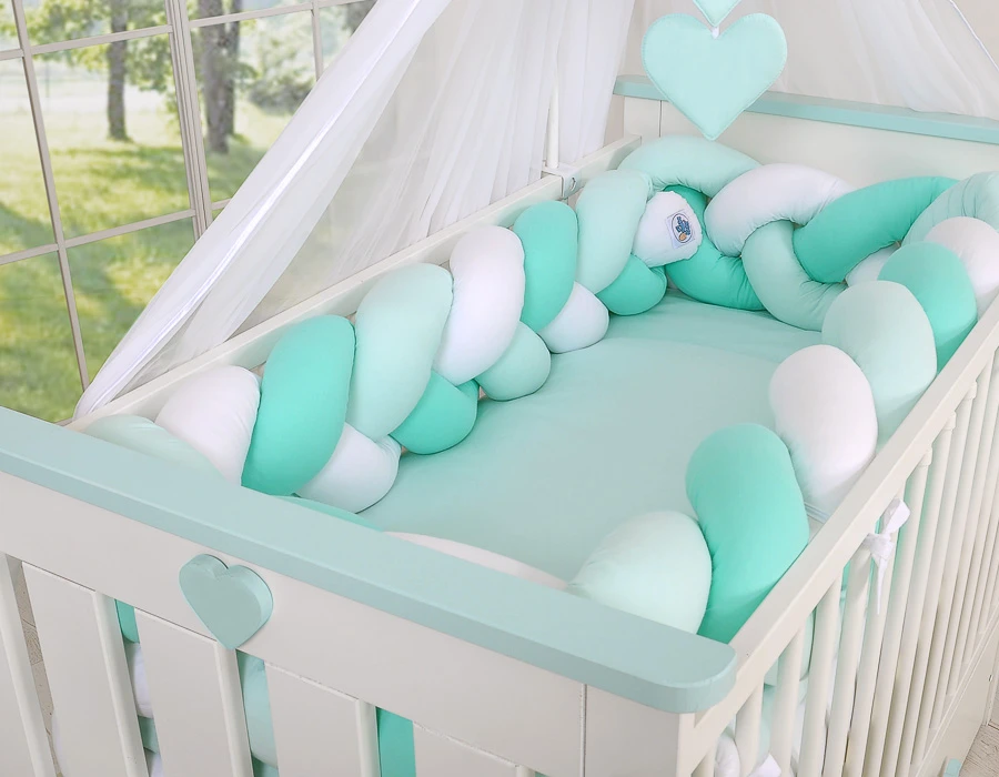 My Sweet Baby Pintas bamperis XXL – balta/mėtinė