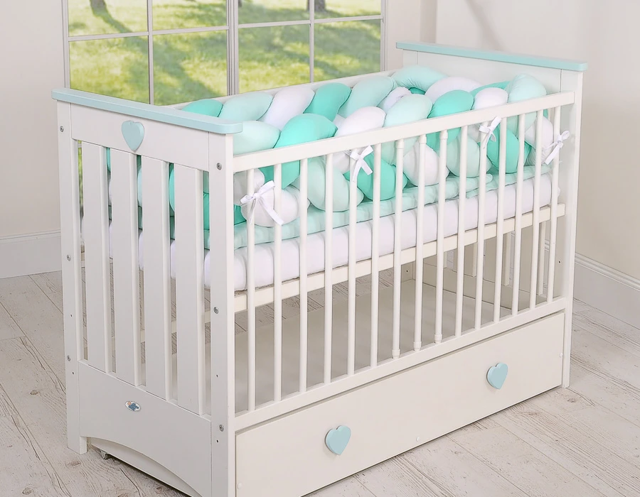 My Sweet Baby Pintas bamperis XXL – balta/mėtinė