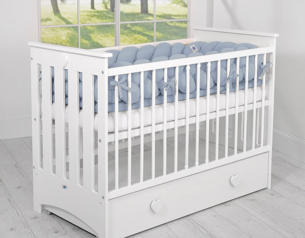 My Sweet Baby Pintas lovytės bumperis XXL – pastelinis mėlynas
