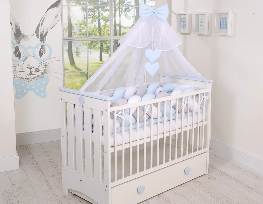 My Sweet Baby Pynėta apsauginė juosta XXL – balta, pilka, mėlyna