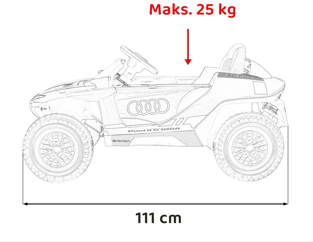 Ramiz Elektromobilis Audi RSQ E-TRON, Pilkas