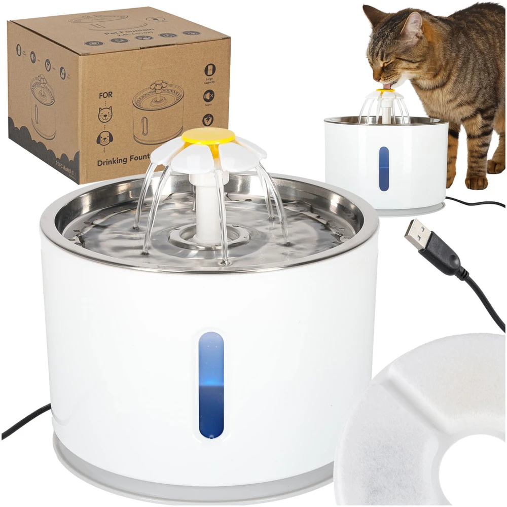 Generic Gertuvė gyvunams automatinė USB LED 2,4 l su valymo filtru