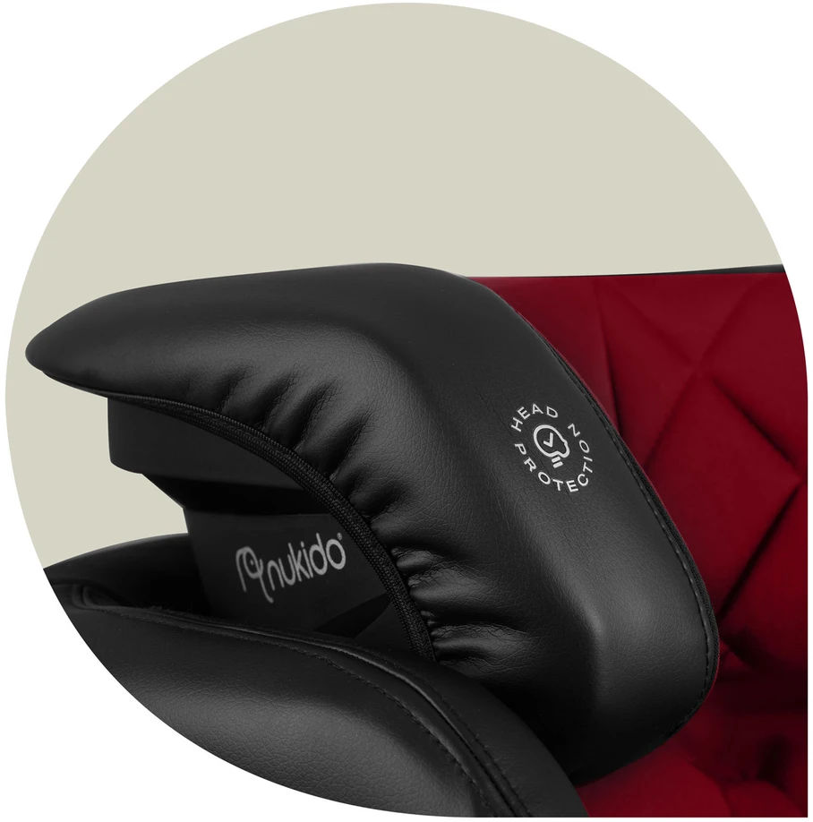Automobilinė kėdutė Nukido Louis juoda - raudona, 15-36 kg ISOFIX