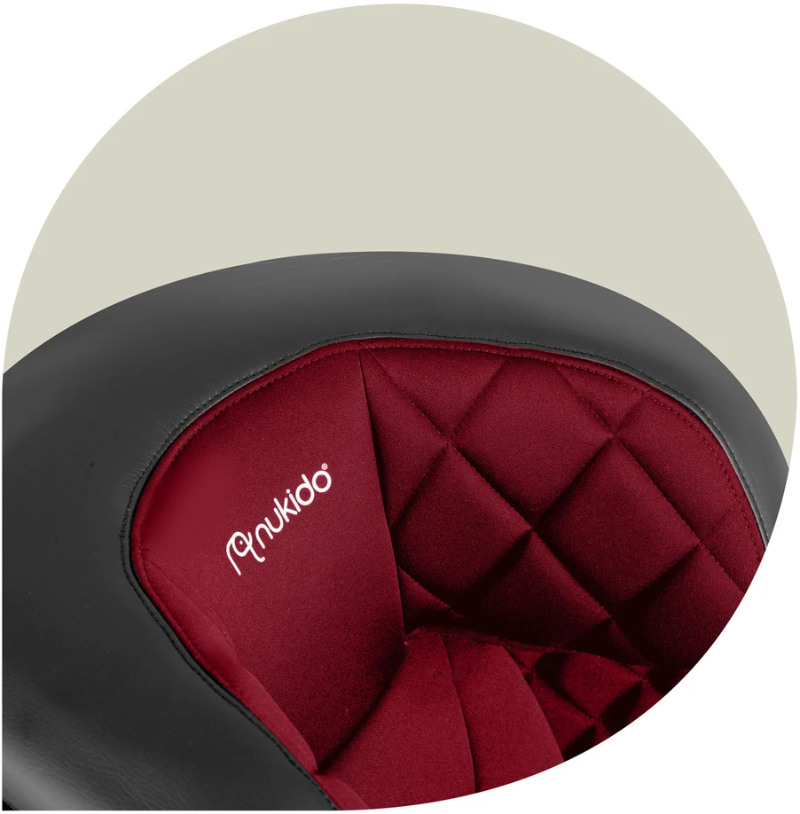 Automobilinė kėdutė Nukido Louis juoda - raudona, 15-36 kg ISOFIX