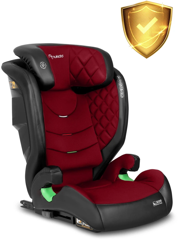 Automobilinė kėdutė Nukido Louis juoda - raudona, 15-36 kg ISOFIX
