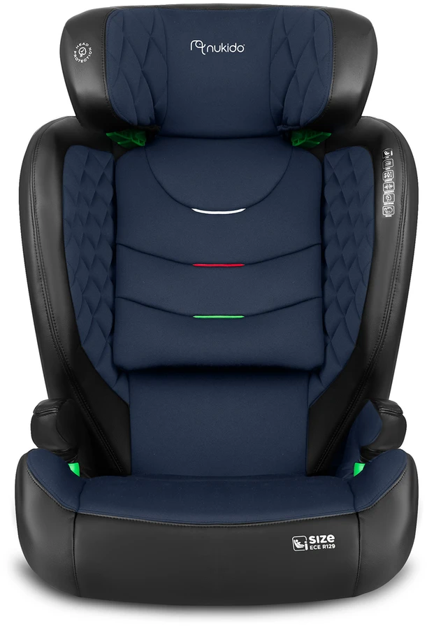 Nukido Louis automobilinė kėdutė, juoda/tamsiai mėlyna, 15-36 kg, ISOFIX