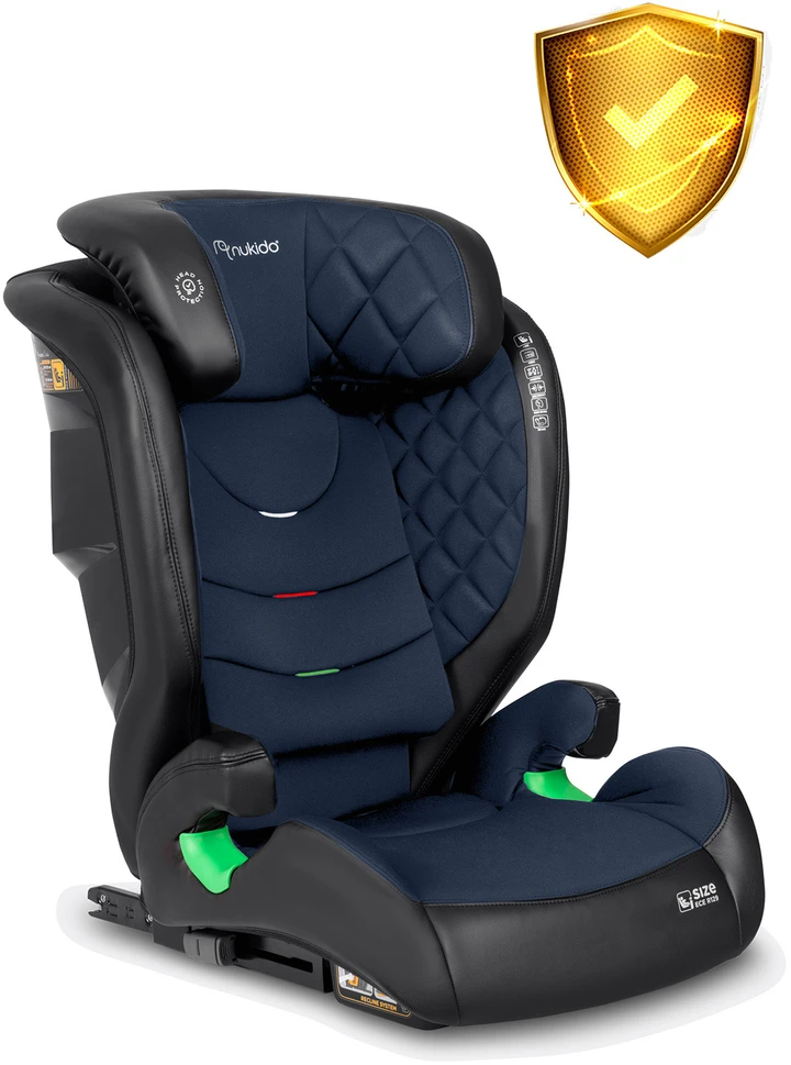 Nukido Louis automobilinė kėdutė, juoda/tamsiai mėlyna, 15-36 kg, ISOFIX