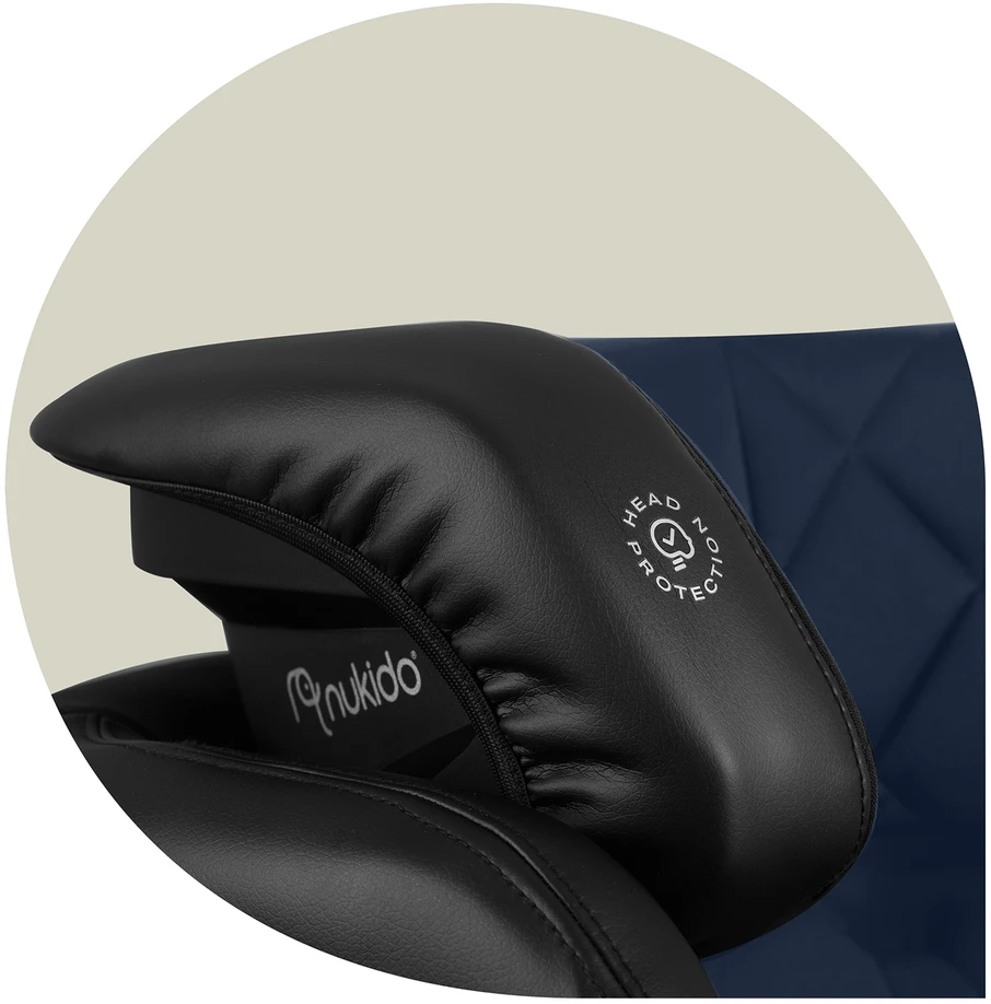 Nukido Louis automobilinė kėdutė, juoda/tamsiai mėlyna, 15-36 kg, ISOFIX
