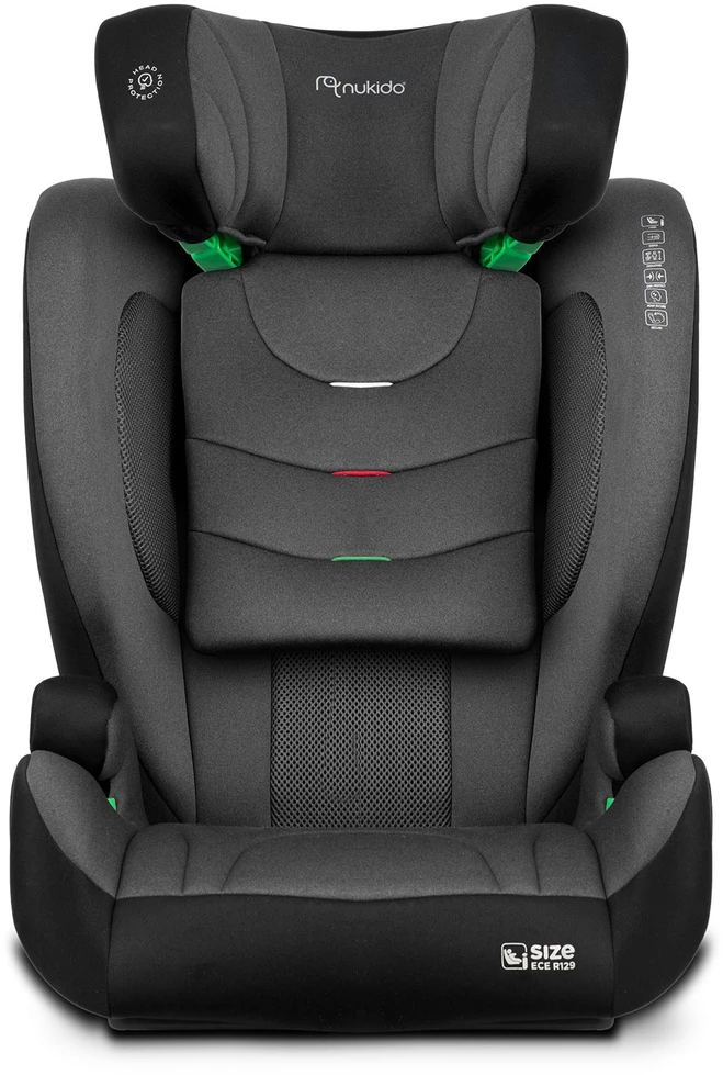 Automobilinė kėdutė Nukido Louis Soft juoda -pilka, 15-36 kg ISOFIX