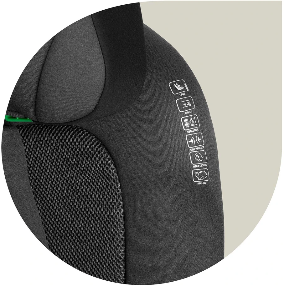 Automobilinė kėdutė Nukido Louis Soft juoda -pilka, 15-36 kg ISOFIX