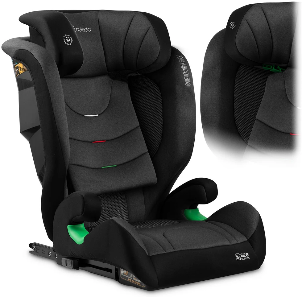 Automobilinė kėdutė Nukido Louis Soft juoda -pilka, 15-36 kg ISOFIX