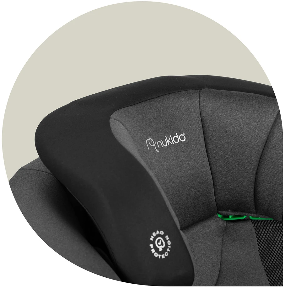 Automobilinė kėdutė Nukido Louis Soft juoda -pilka, 15-36 kg ISOFIX