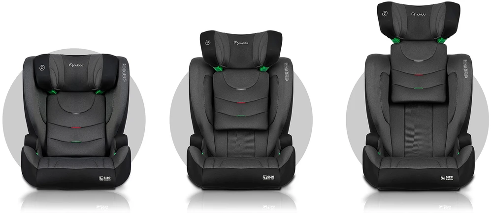 Automobilinė kėdutė Nukido Louis Soft juoda -pilka, 15-36 kg ISOFIX