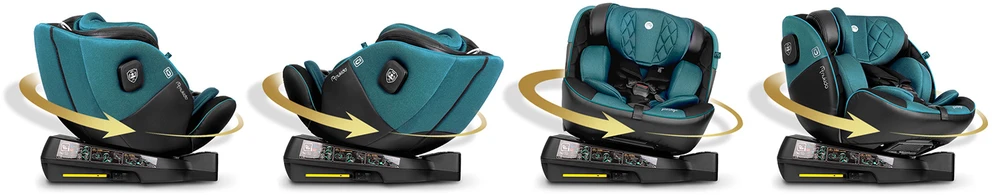 Nukido Besisukanti automobilinė kėdutė, 360 laipsnių, Isofix, 40-150 cm, kūdikiams ir mažiems vaikams, šoninio smūgio apsauga, reguliuojama galvos atrama