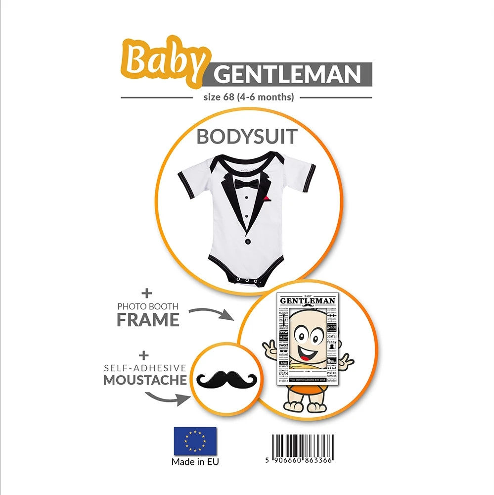Baby Gadgets Elegantiškas kūdikio berniuko bodis su spausdintu kostiumu