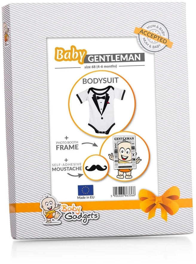 Baby Gadgets Elegantiškas kūdikio berniuko bodis su spausdintu kostiumu