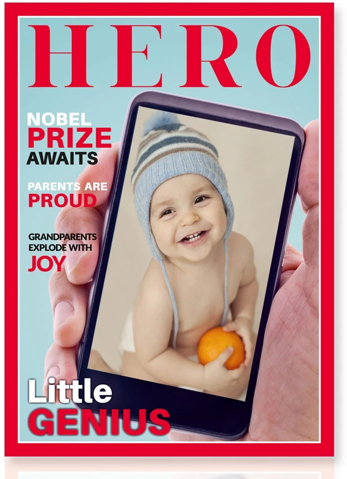 Baby Gadgets Personalizuotas žurnalo viršelis su vaiko nuotrauka, dekoravimui