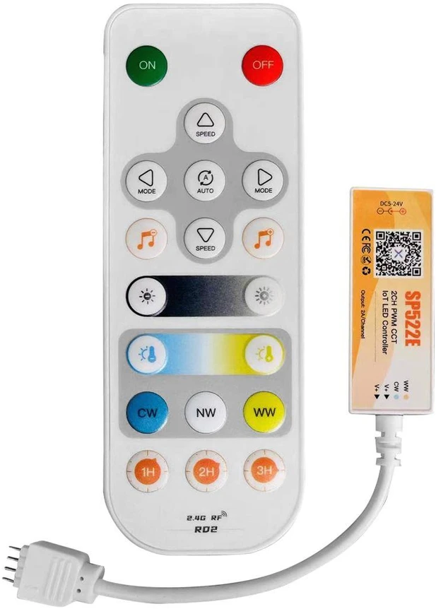 CCT LED juostų SMART valdiklis su nuotolinio valdymo pulteliu, 5-24V