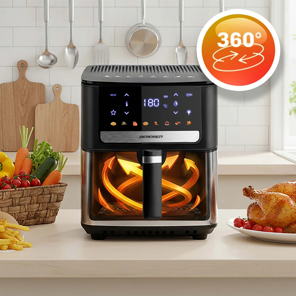 Bealiejė gruzdintuvė Berdsen BD-655, 6,5 l, 1700 W, juoda
