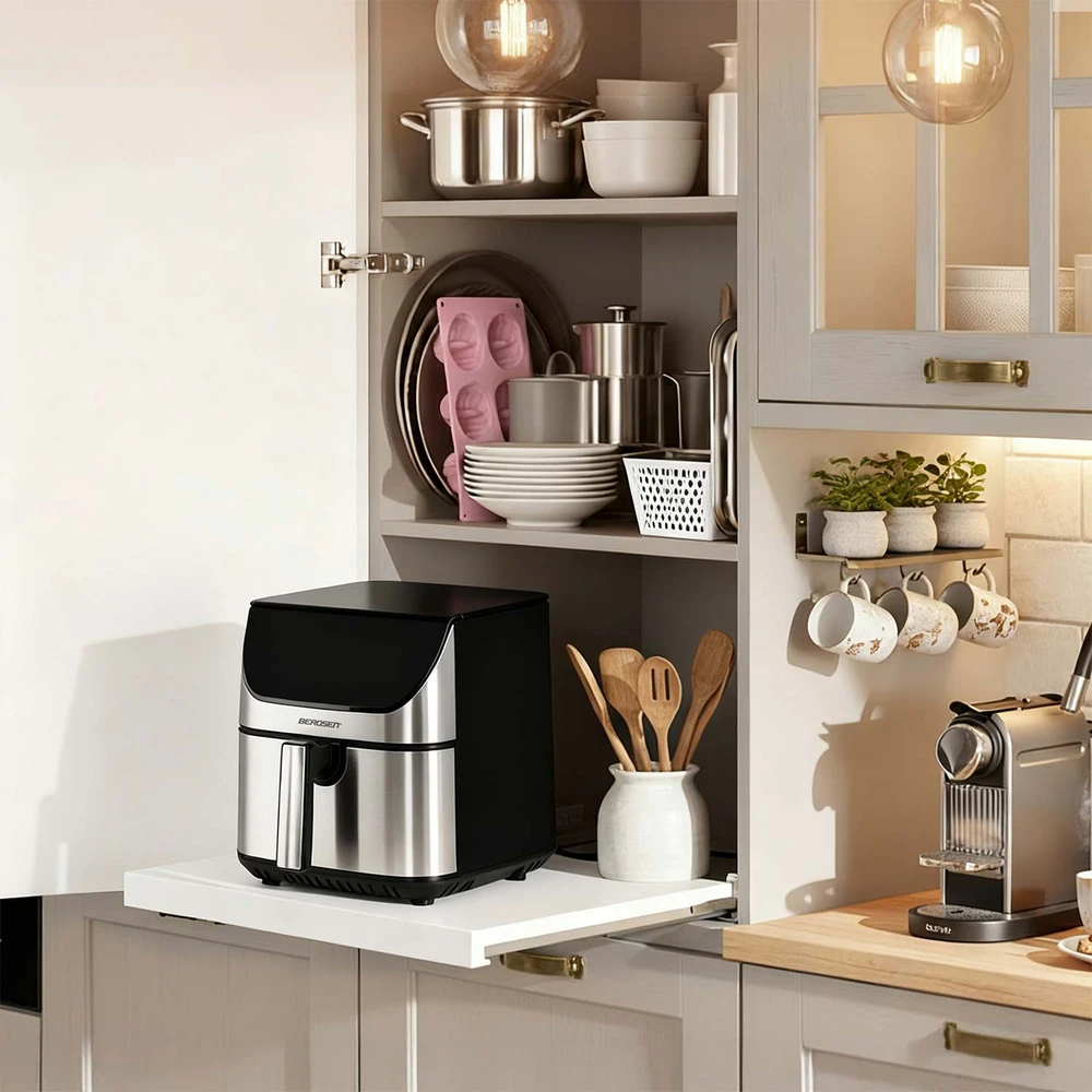 Bealiejė gruzdintuvė Berdsen BD-659, 8 l, 1700 W, sidabrinės spalvos