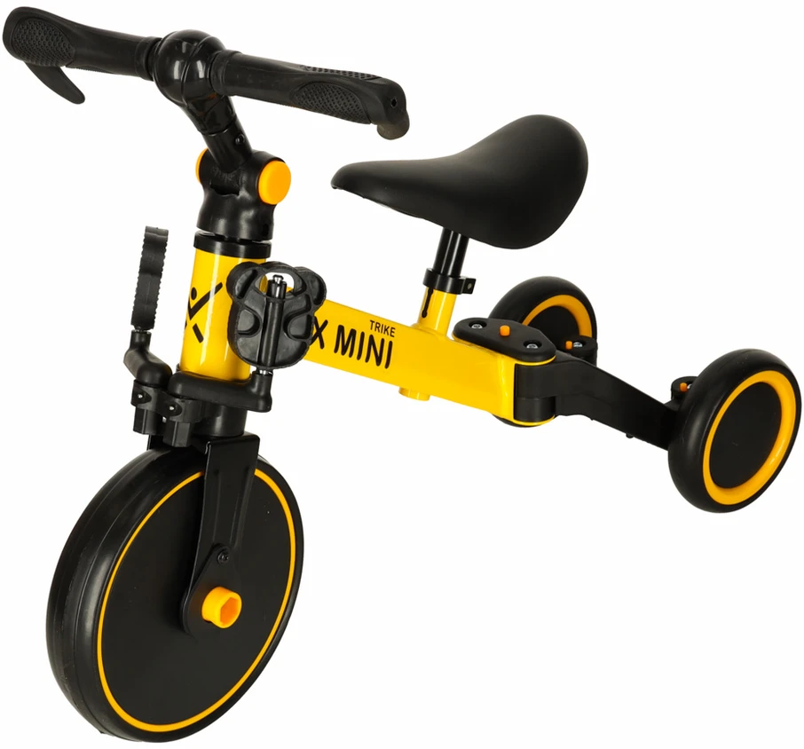 Trike Fix Mini krosinis triratukas 3in1 su pedalais geltonas