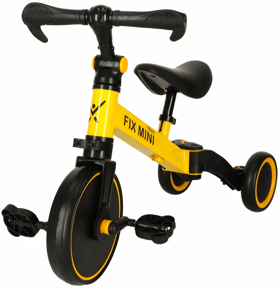 Trike Fix Mini krosinis triratukas 3in1 su pedalais geltonas