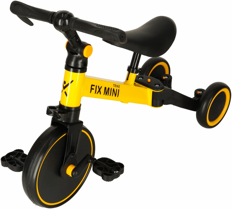 Trike Fix Mini krosinis triratukas 3in1 su pedalais geltonas