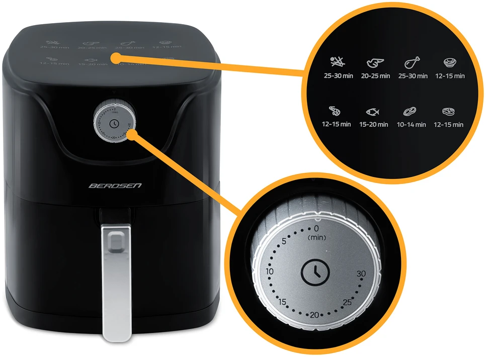 Belaidė juoda gruzdintuvė Berdsen BD-654 Air Fryer