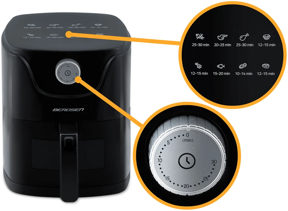 Belaidė juoda gruzdintuvė Berdsen BD-654 Air Fryer