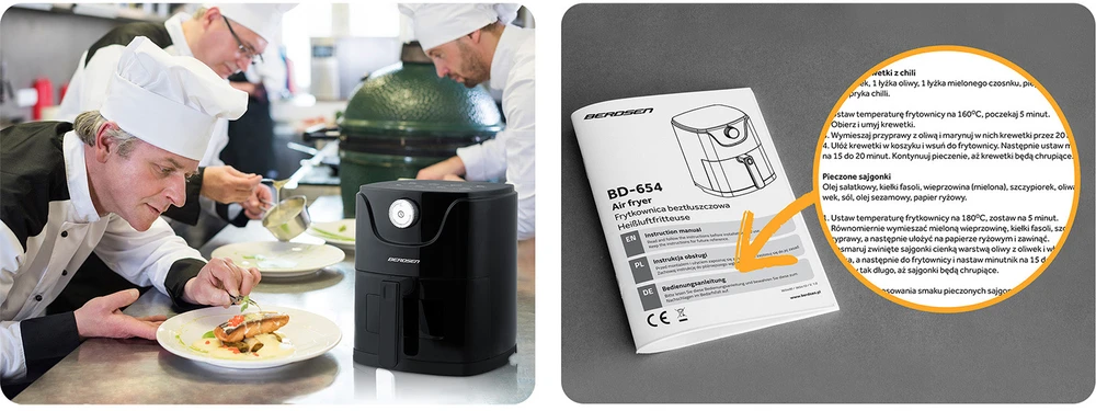 Belaidė juoda gruzdintuvė Berdsen BD-654 Air Fryer