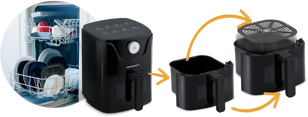Belaidė juoda gruzdintuvė Berdsen BD-654 Air Fryer