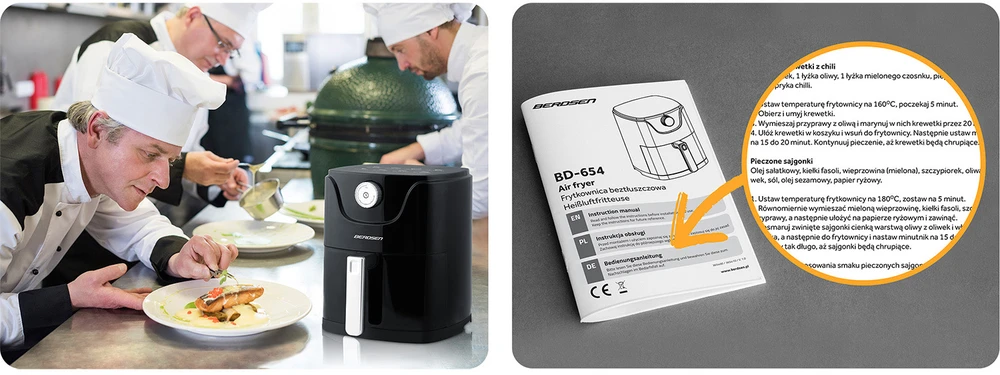 Belaidė juoda gruzdintuvė Berdsen BD-654 Air Fryer