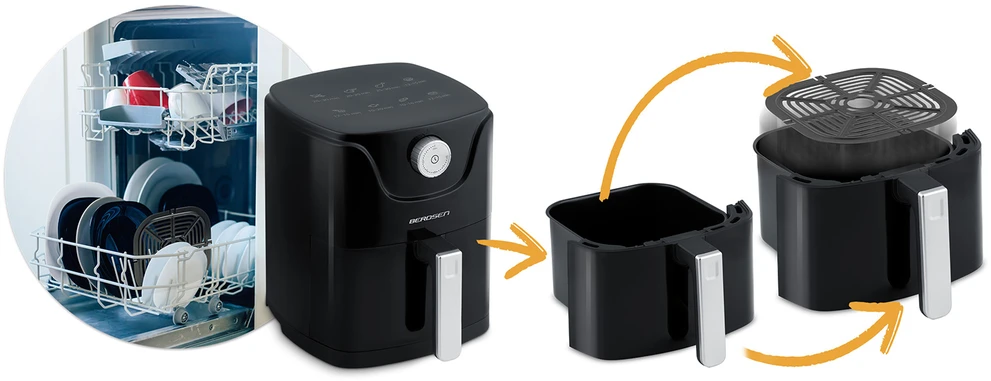 Belaidė juoda gruzdintuvė Berdsen BD-654 Air Fryer