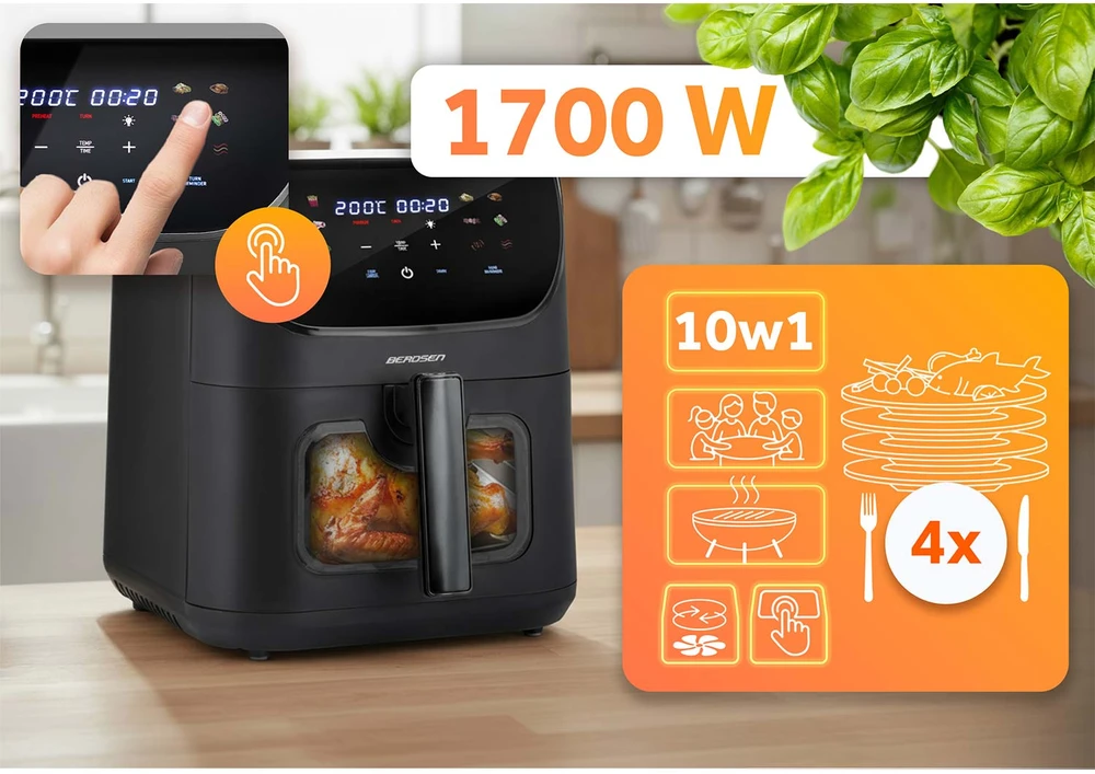 Belaidė juoda gruzdintuvė Berdsen BD-660 Air Fryer