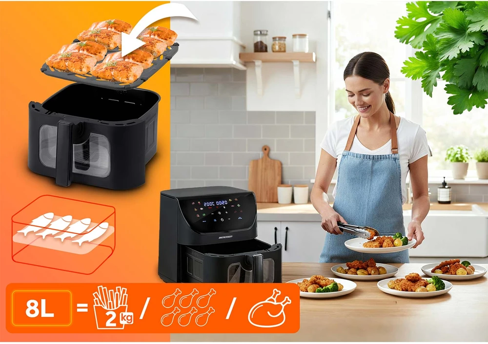 Belaidė juoda gruzdintuvė Berdsen BD-660 Air Fryer