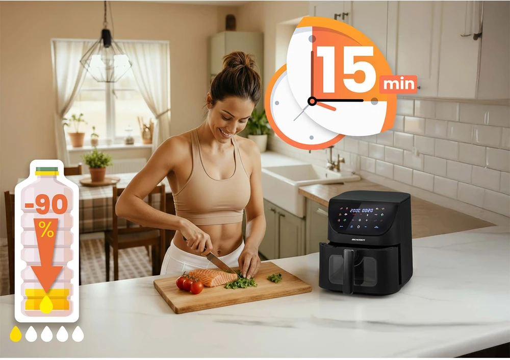 Belaidė juoda gruzdintuvė Berdsen BD-660 Air Fryer