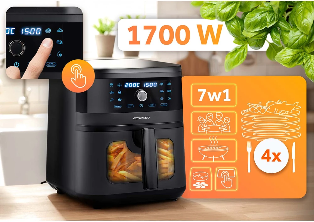 Belaidė juoda gruzdintuvė Berdsen BD-661 Air Fryer