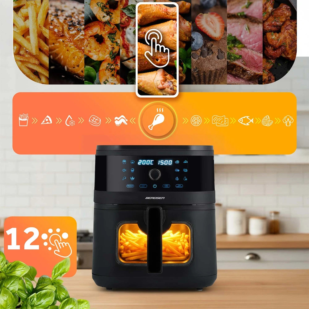 Belaidė juoda gruzdintuvė Berdsen BD-661 Air Fryer
