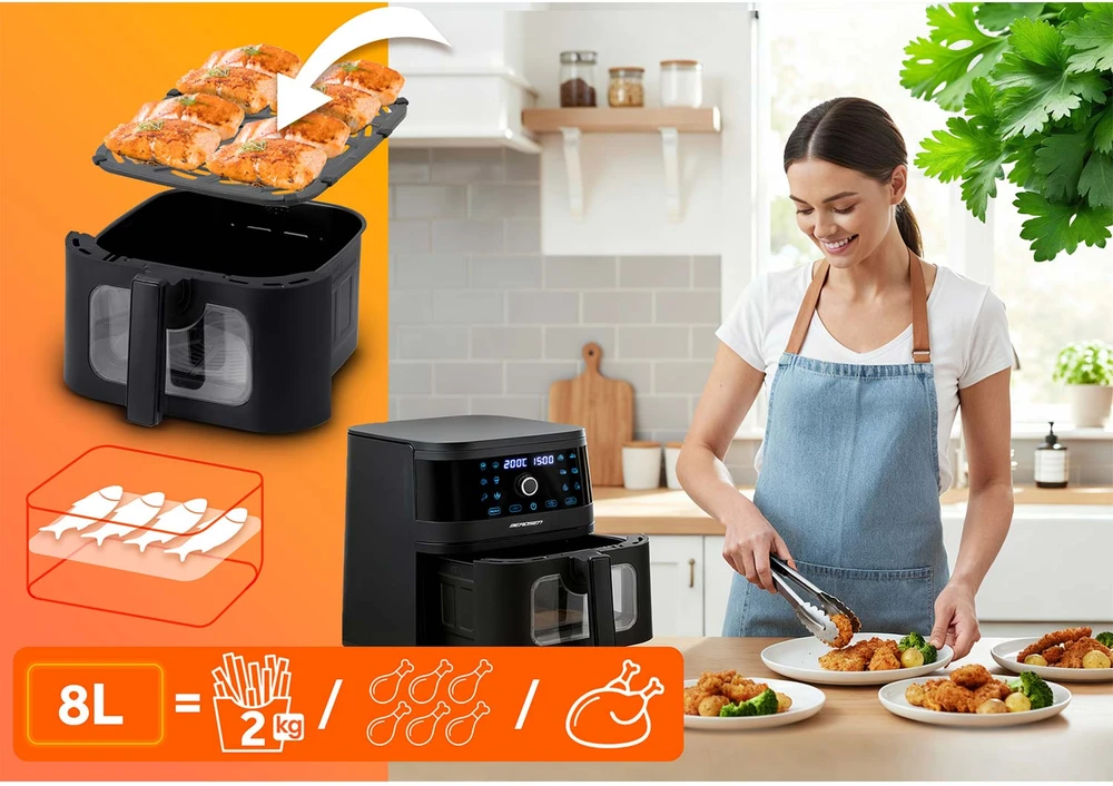 Belaidė juoda gruzdintuvė Berdsen BD-661 Air Fryer