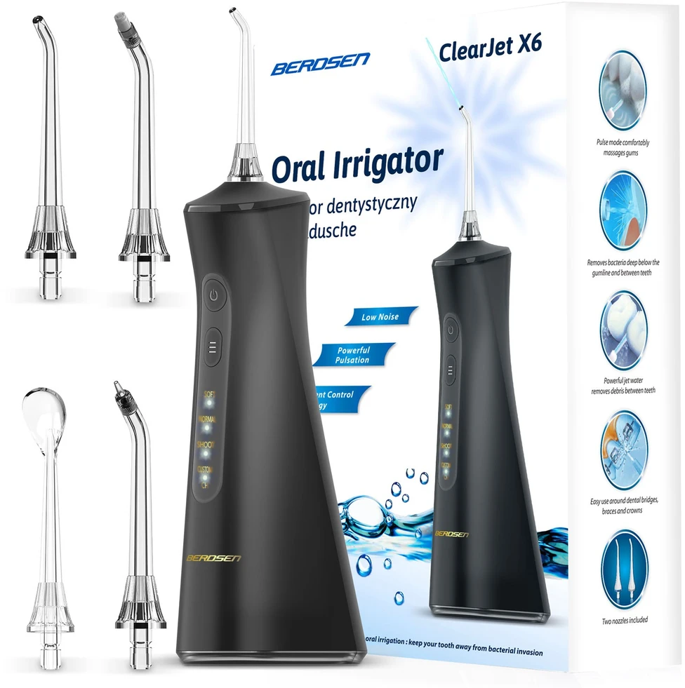 Dantų šepetėlis Belaidis dantų irrigatorius Berdsen ClearJet X6