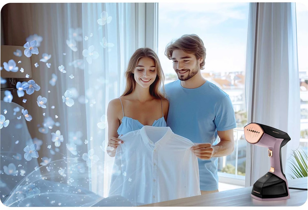 Berdsen Drabužių garintuvas, galingas 2000W, su didele 360ml talpykla, LCD ekranas, greitam raukšlių pašalinimui, kelioninis garintuvas, drabužių priežiūra