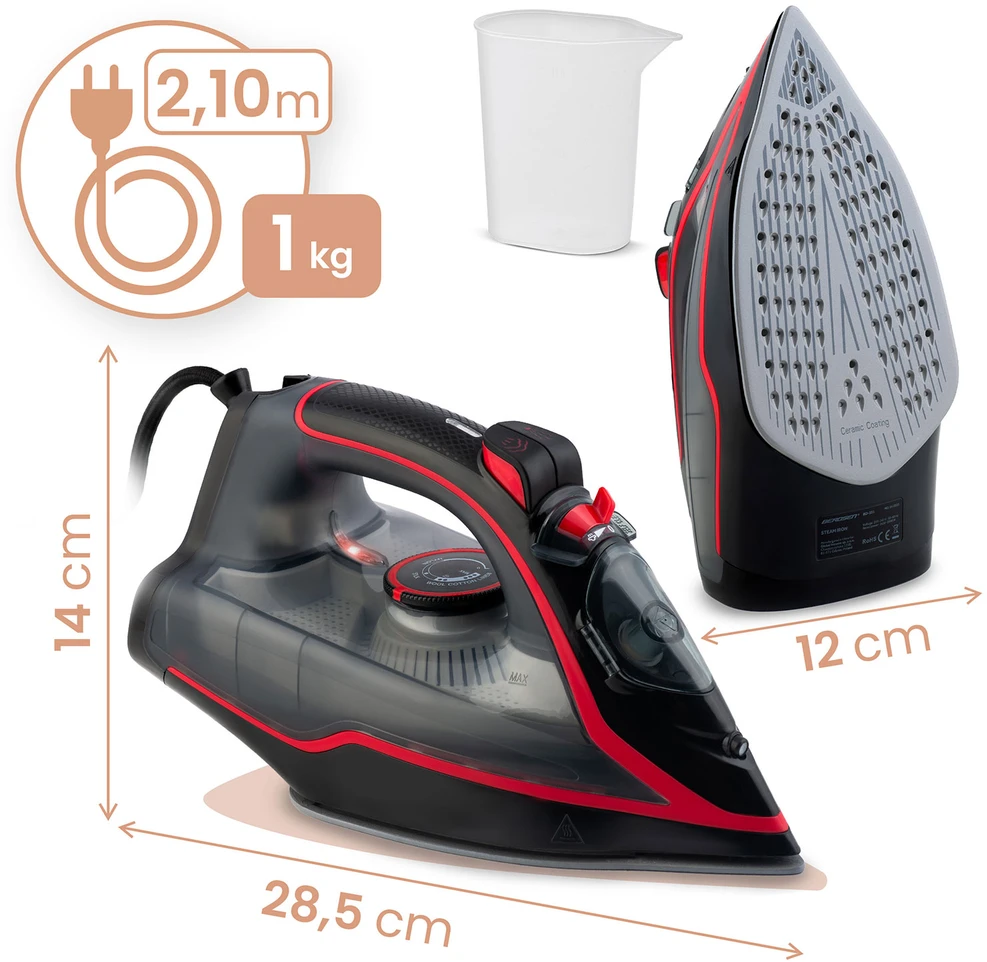 Berdsen BD-331 garų lygintuvas 2600W su keraminiu paviršiumi ir vertikaliu lyginimu