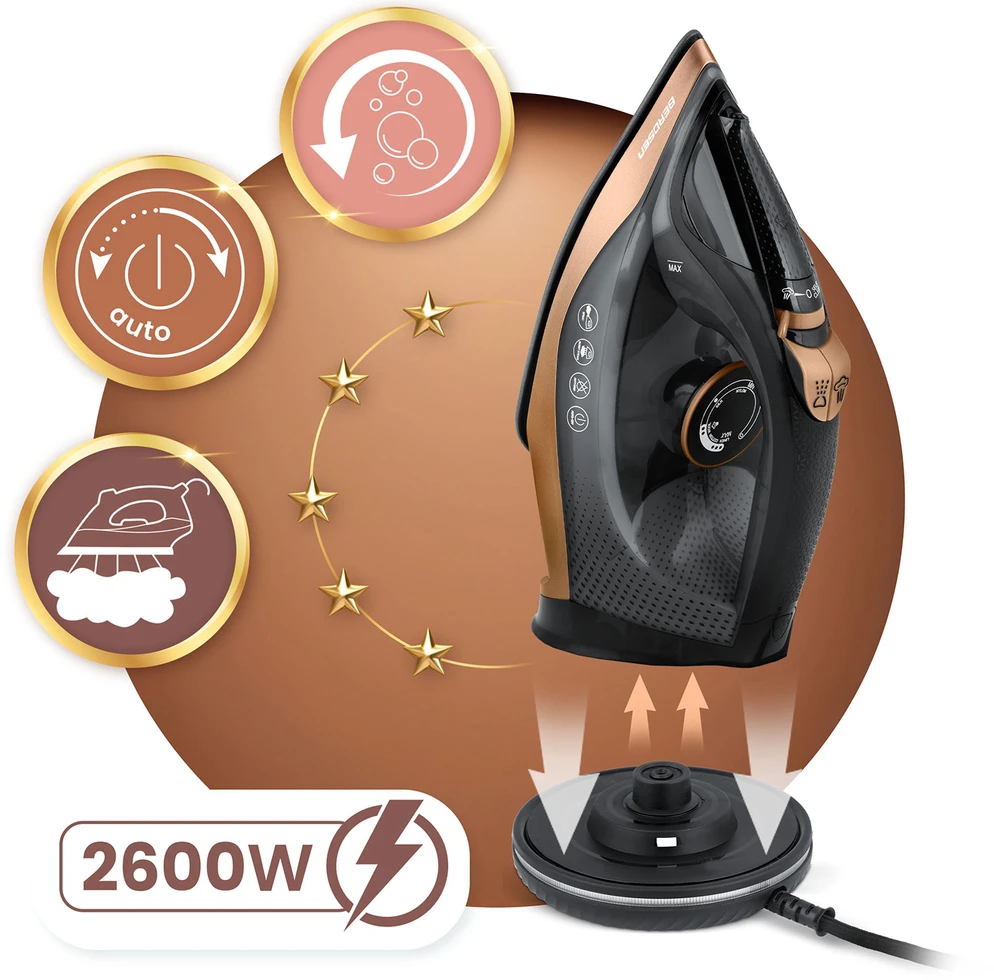 Belaidis garinis lygintuvas 2600 W, Berdsen BD-333, su keramine danga