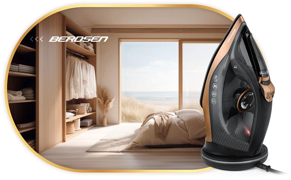 Belaidis garinis lygintuvas 2600 W, Berdsen BD-333, su keramine danga