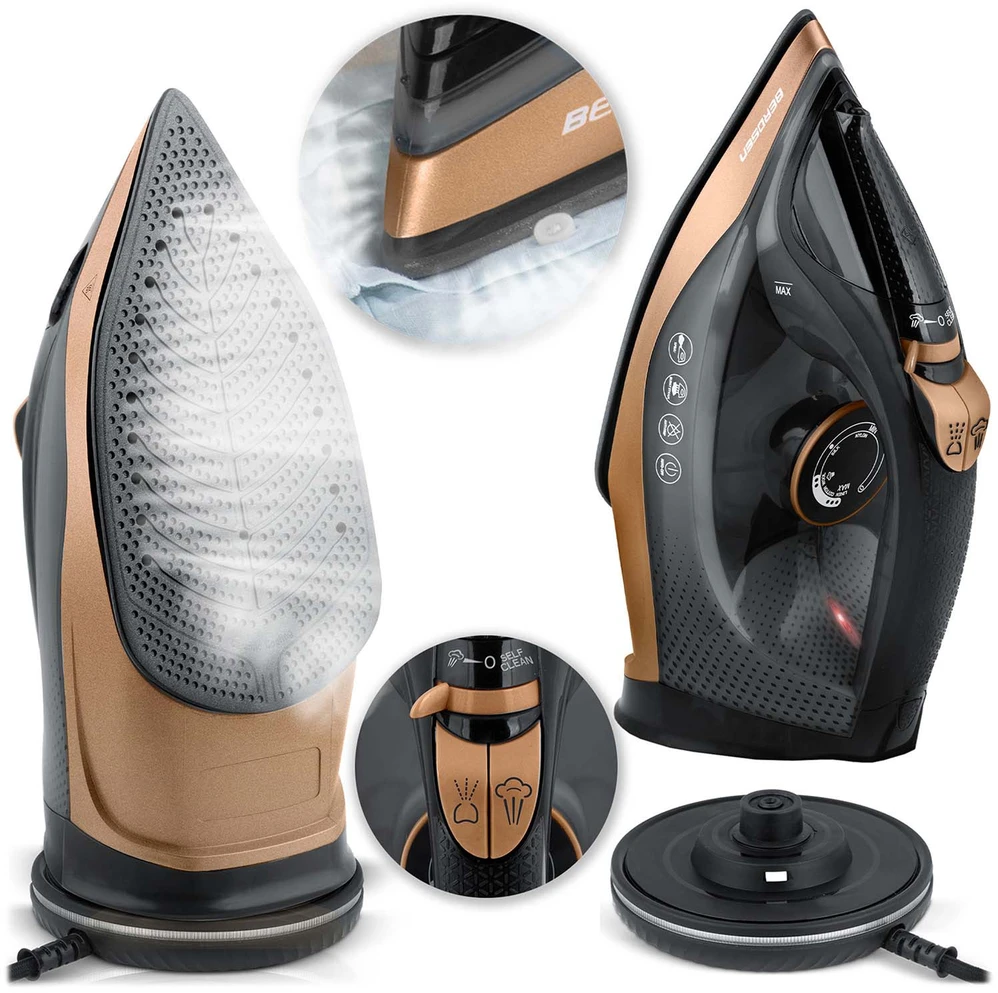 Belaidis garinis lygintuvas 2600 W, Berdsen BD-333, su keramine danga