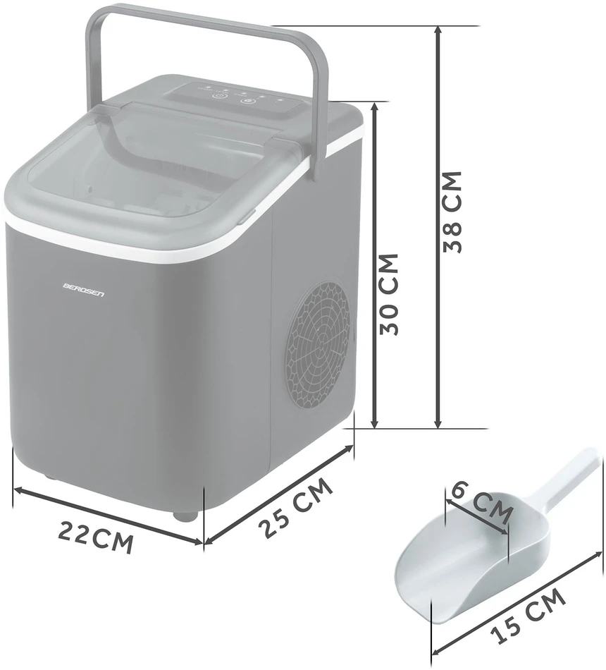 Berdsen BD-420 juodas ledų gaminimo aparatas 1.1L/12kg