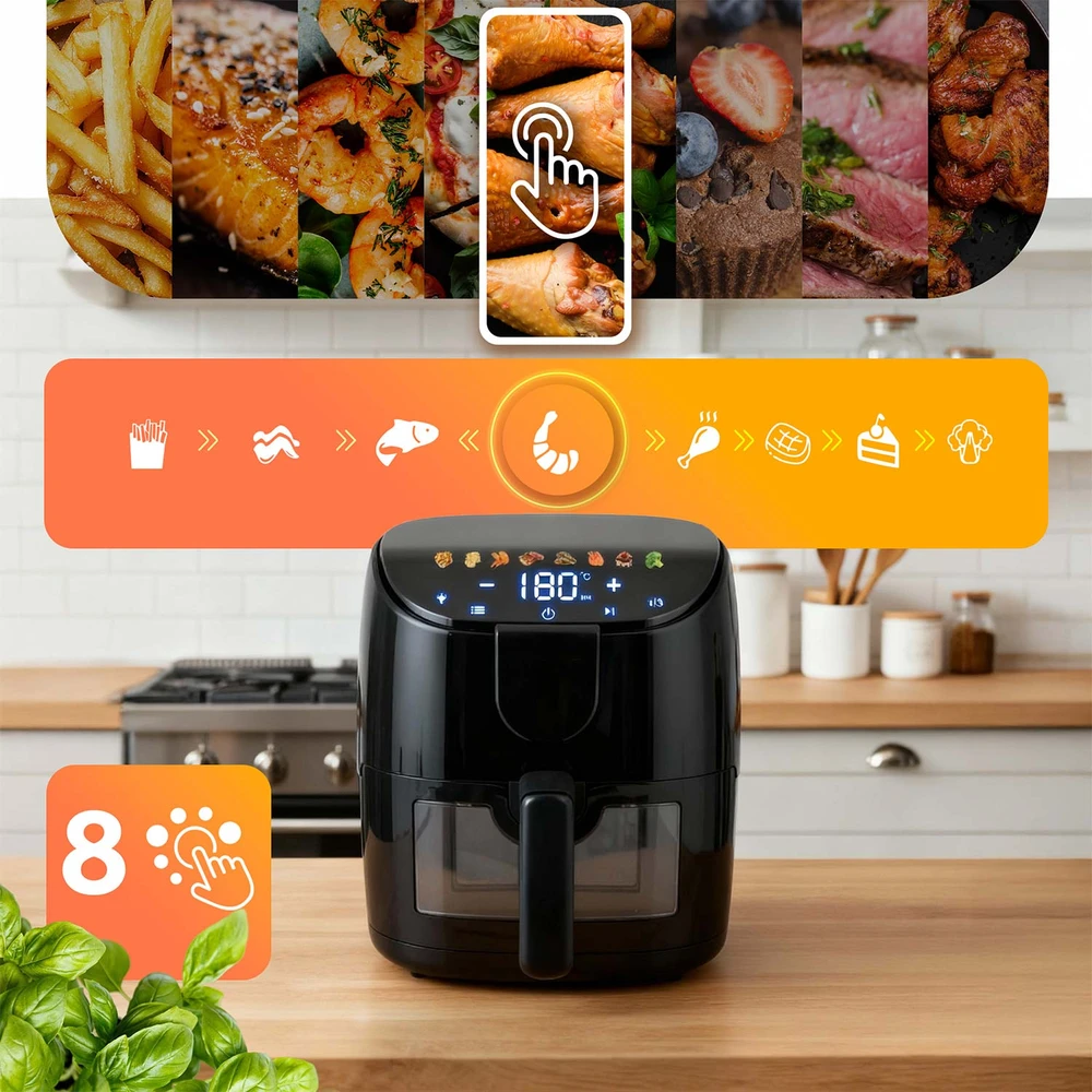 Berdsen BD-658 juoda 4 l bealiejė oro gruzdintuvė 1500 W