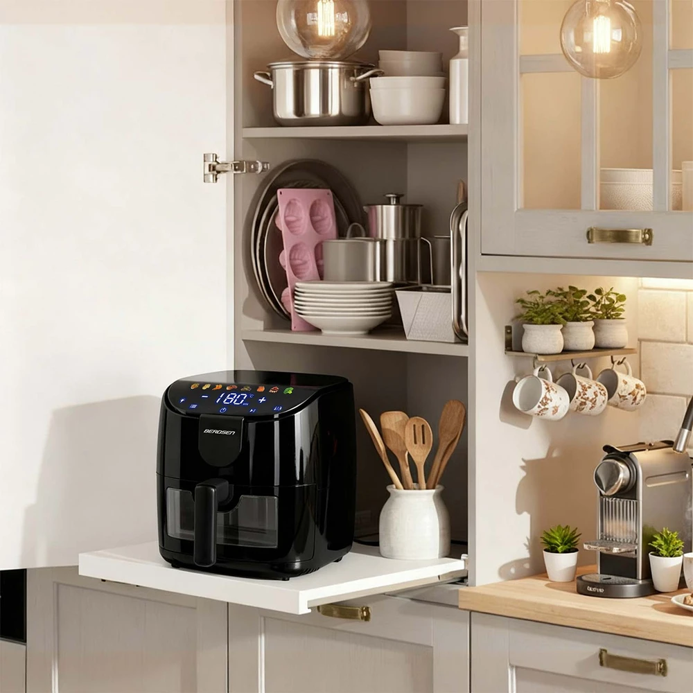Berdsen BD-658 juoda 4 l bealiejė oro gruzdintuvė 1500 W