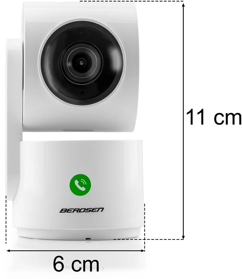 Berdsen BD-942 IP pasukama 3MP elektroninė vaiko stebėjimo kamera, balta